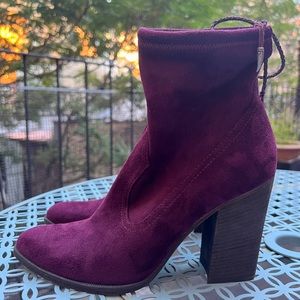 Dolce Vida purple suede heeled ankle boot sz 10